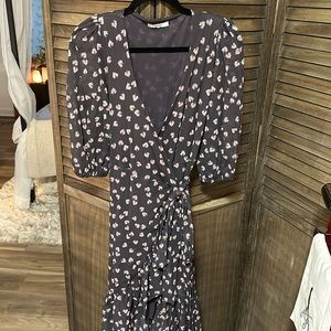 Ganni midi wrap dress